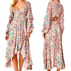 Spell and the gypsy flower child maxi long sleeve open back dress